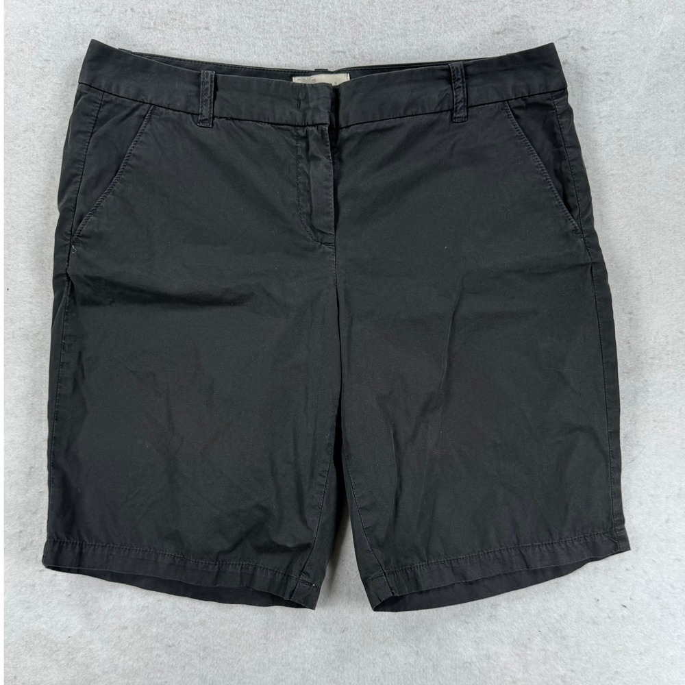 J.Crew Bermuda Shorts Womens 6 Black 100% Cotton Chino Knee Length Casual Summer